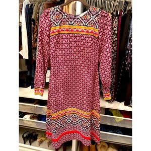 New Loft Long Sleeve Midi Dress with Side Slit